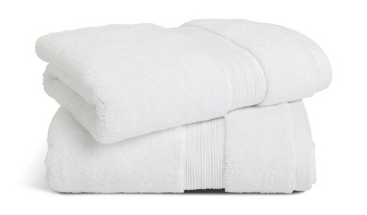 Habitat Egyptian 2 Pack Hand Towel - White