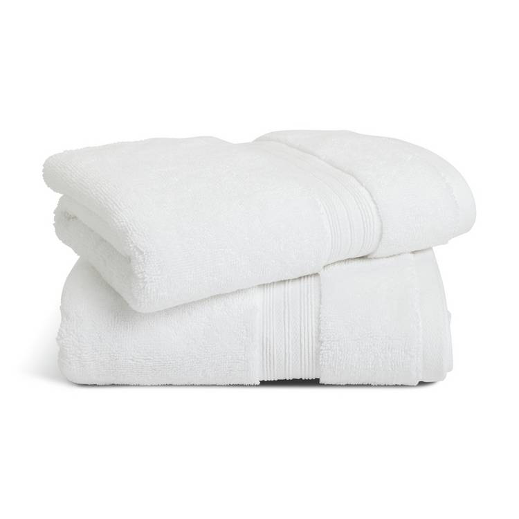 Habitat Egyptian 2 Pack Hand Towel - White 0