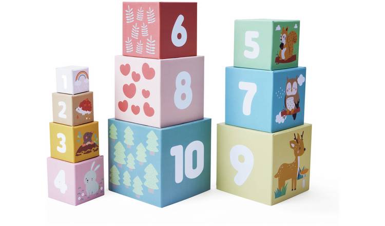 Chad Valley Woodland Cardboard Stacking Blocks Baby Activity