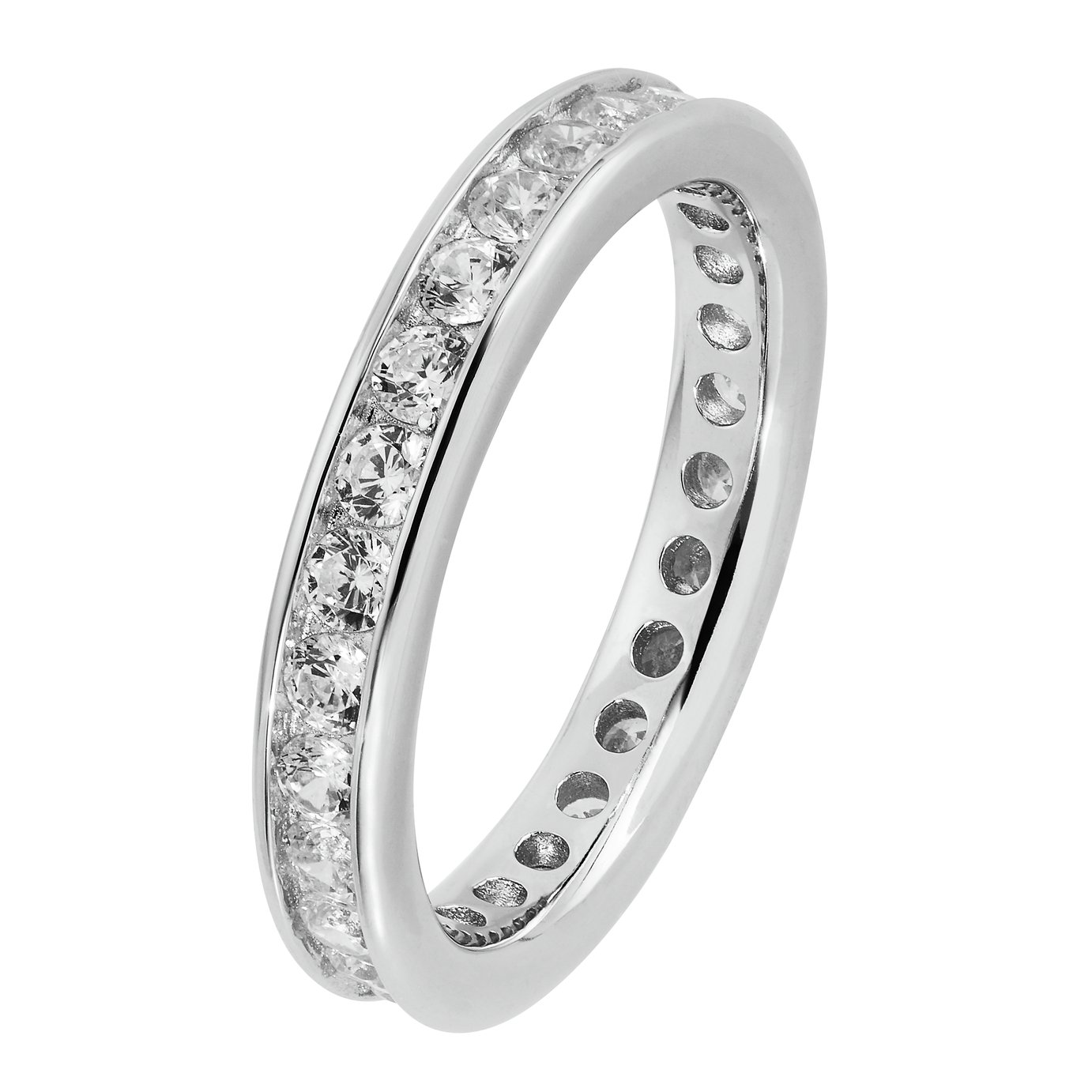 Revere Sterling Silver Cubic Zirconia Full Eternity Ring - O