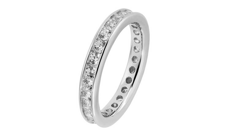 Revere Sterling Silver Cubic Zirconia Full Eternity Ring - O