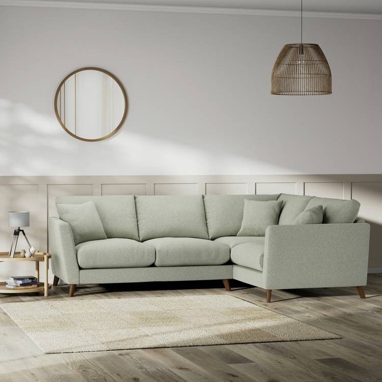 Habitat Lomond Right Hand Corner Sofa - Sage Green -Dark Leg 0
