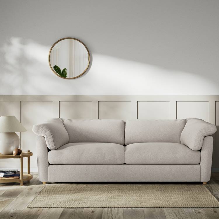 Habitat Wynn Fabric 4 Seater Sofa - Stone - Ash Leg 0