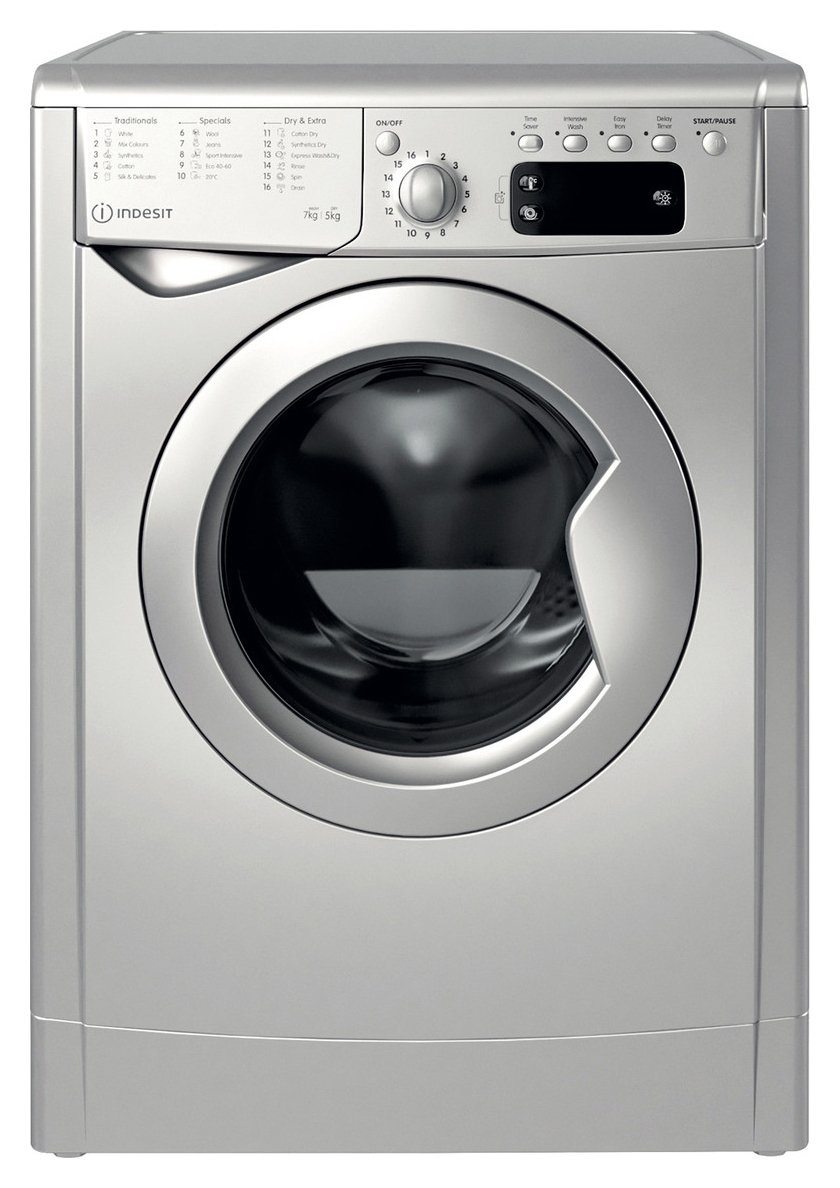 Indesit IWDD75145SUKN 7KG/5KG 1400 Spin Washer Dryer Silver