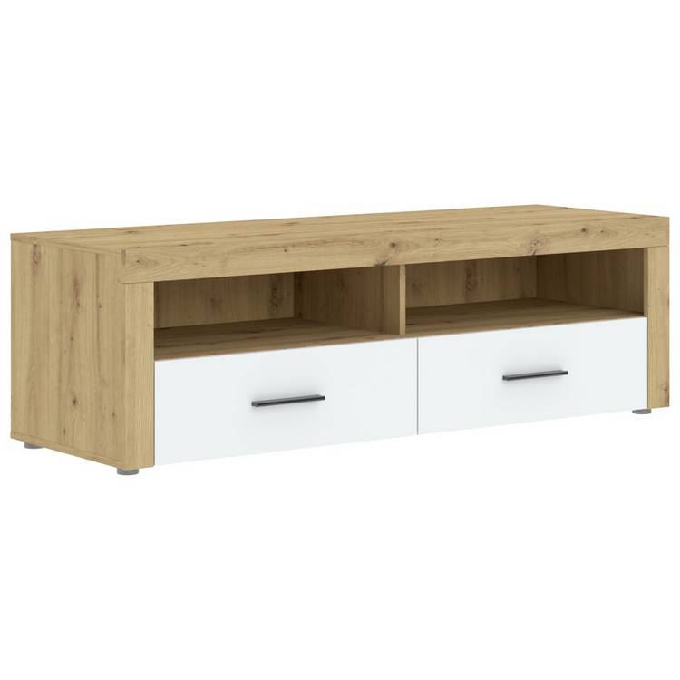 Habitat Gamma 2 Drawer TV Unit - Natural & White 0