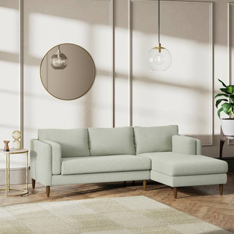 Habitat Newington Right Hand Corner Sofa-Sage Green-Dark Leg 0