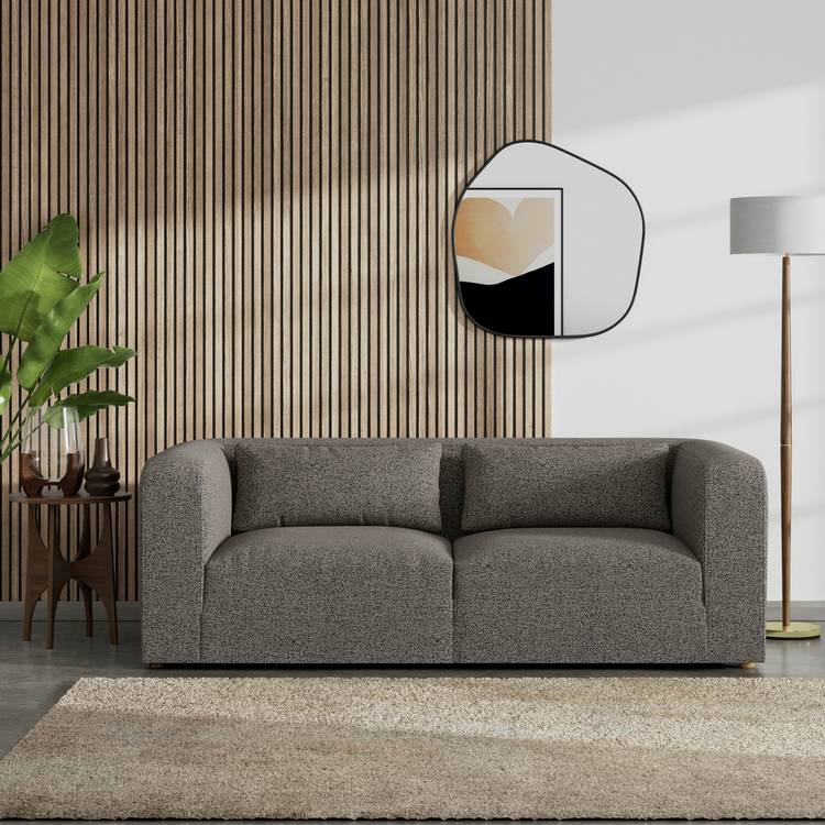 Habitat Lars Fabric 3 Seater Sofa - Charcoal - Ash Leg 0