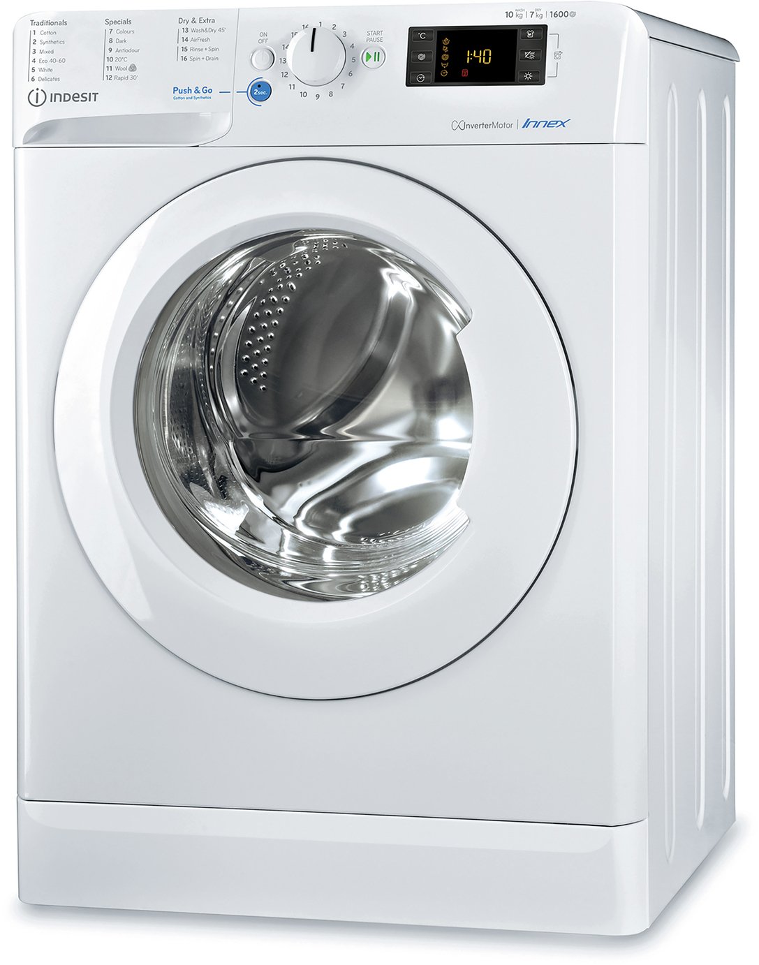 Indesit XWDE1071681X 10KG/7KG 1600 Spin Washer Dryer - White