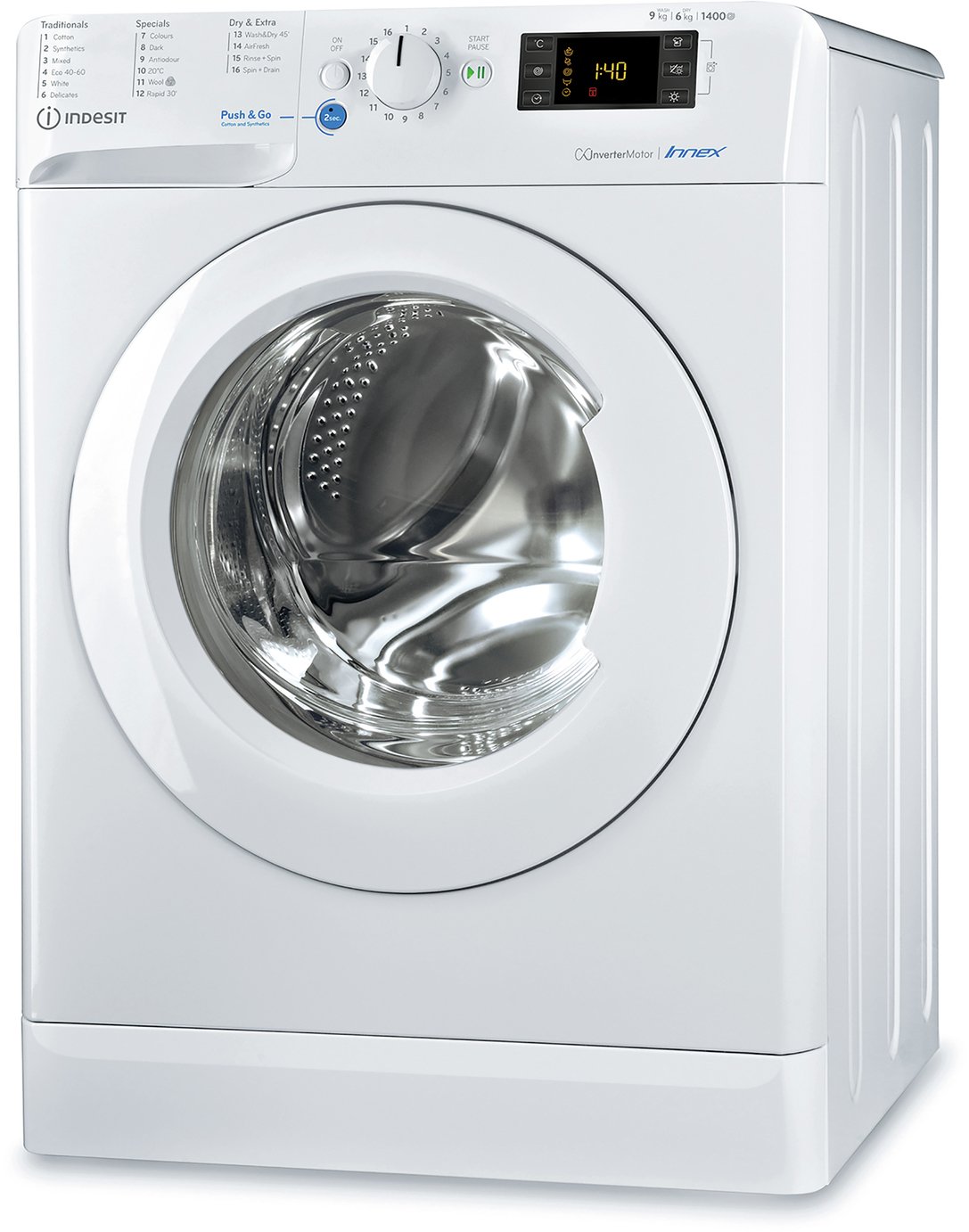 Indesit BDE 961483X 9KG/6KG 1400 Spin Washer Dryer - White