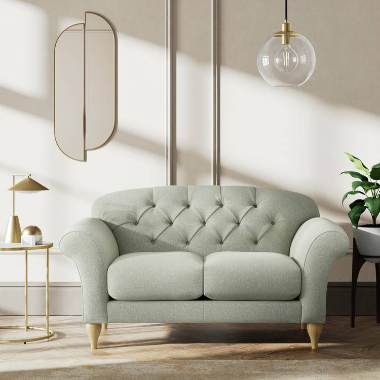 Habitat Brooker Fabric 2 Seater Sofa - Sage Green- Ash Leg 0