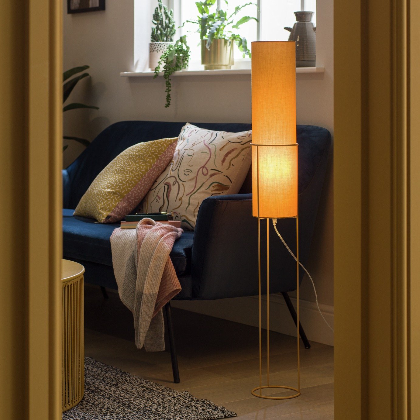 Argos Home Column Floor Lamp - Mustard