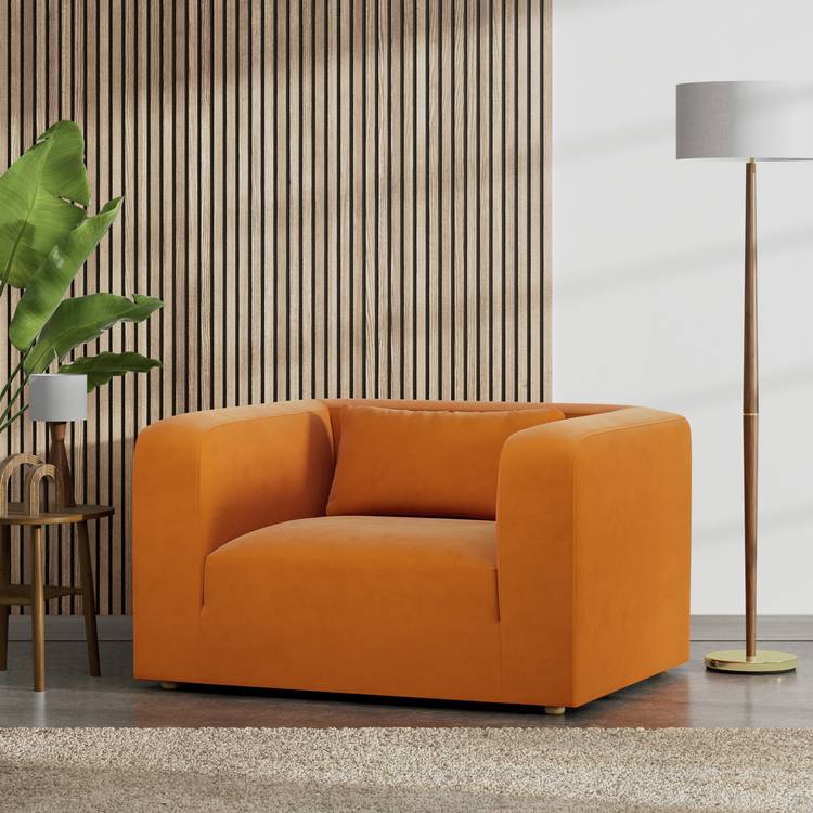 Habitat Lars Fabric Cuddle Chair - Orange 0