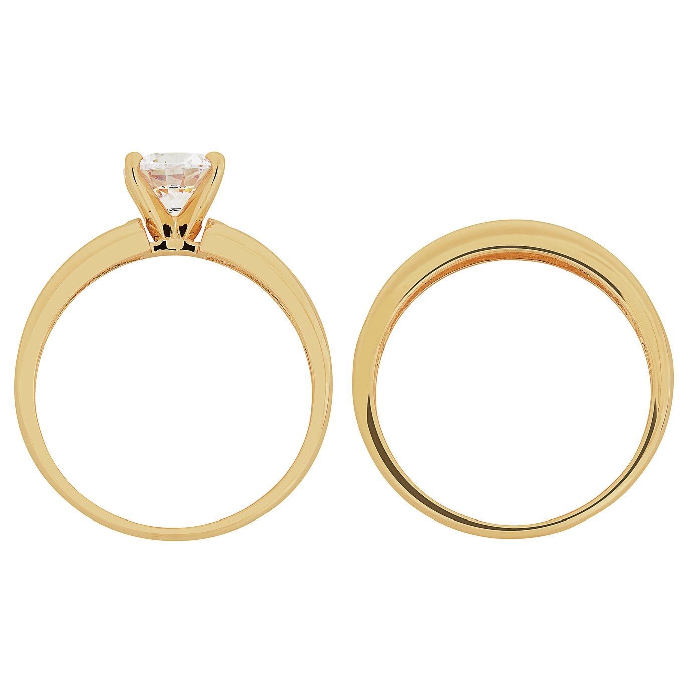 Revere 9ct Gold Cubic Zirconia Solitaire Bridal Set-H Review