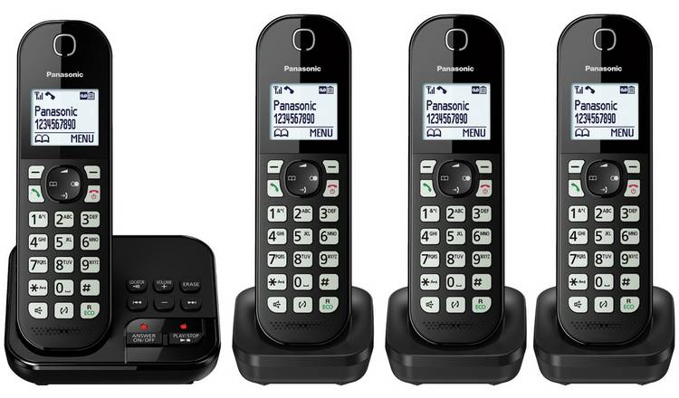 Panasonic KX-TGC464EB Cordless Phone & Answer Machine - Quad