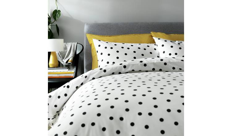 Buy Argos Home Monochrome Spots White Black Bedding Set Single Duvet cover sets Argos