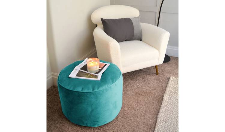 rucomfy Velvet Pouffe - Turquoise