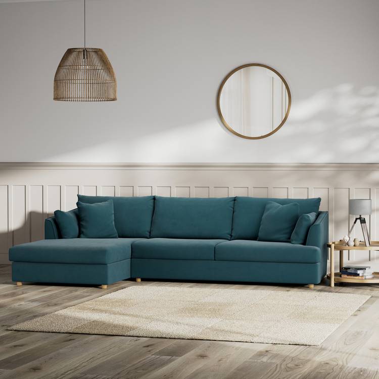 Habitat Holmfirth Left Hand Corner Sofa - Teal 0