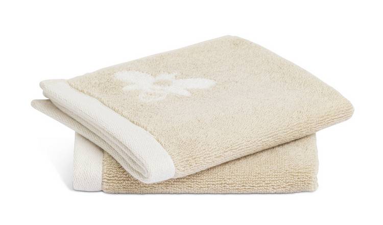 Argos Home Floral Bee 2 Pack Face Cloth - Beige 