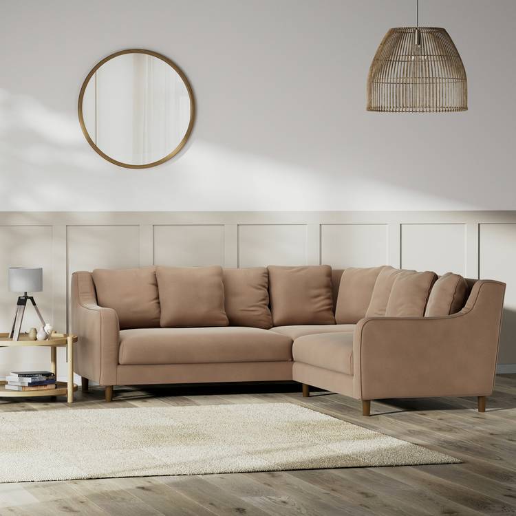 Habitat Swift Reversible Corner Sofa - Latte - Dark Leg 0