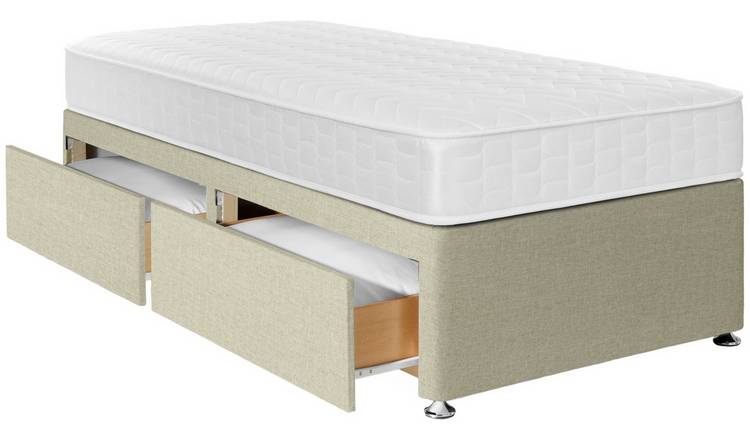 Argos Home Elmdon Memory Single 2 Drawer Divan Bed - Natural