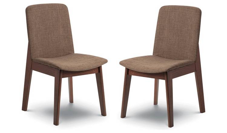 Julian Bowen Kensington Pair of Fabric Dining Chairs - Brown