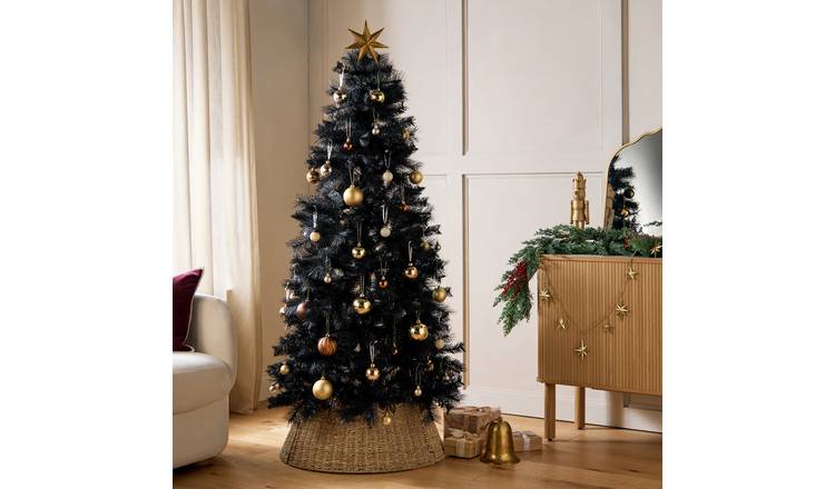 Habitat 6ft Black Tips Artificial Christmas Tree