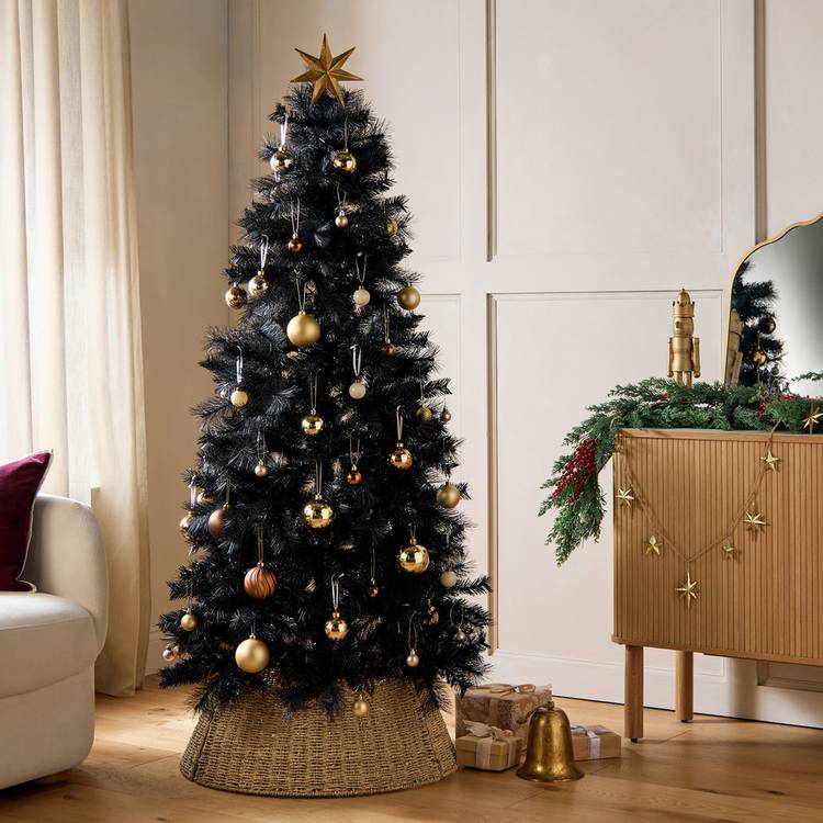 Habitat 6ft Black Tips Artificial Christmas Tree 0