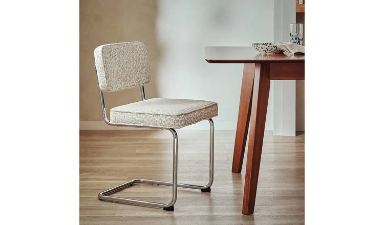 Habitat Enzu Metal Dining Chair - Leopard