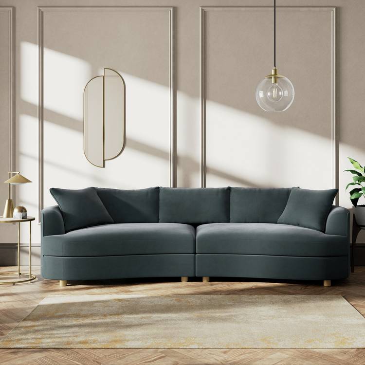 Habitat Sacha Fabric 4 Seater Sofa - Charcoal - Ash Leg 0