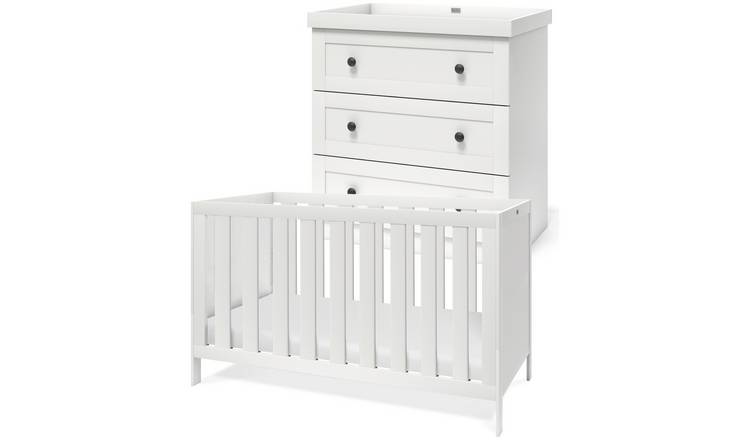 Silver Cross Bromley 2 Piece Nursery Cot Bed Set - White