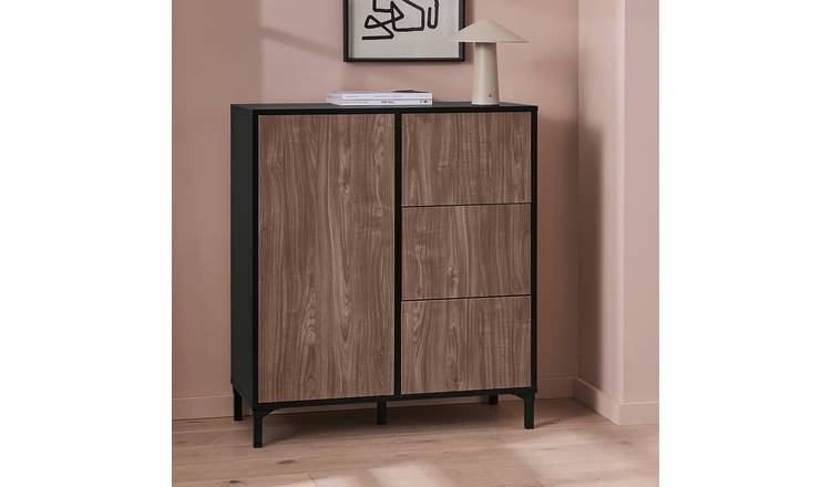 Argos Home Hamilton 1 Door 3 Drawers Sideboard - Walnut