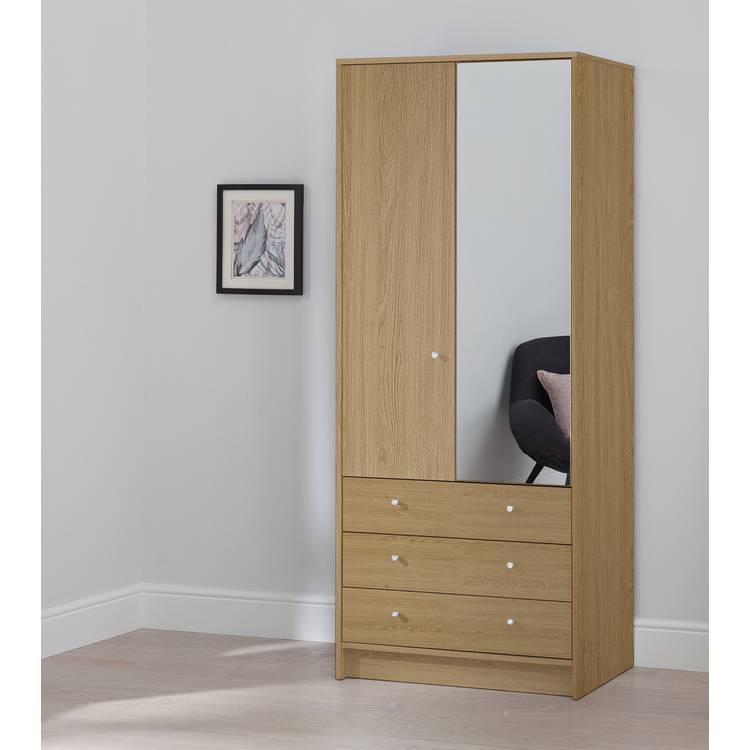 Argos Home Malibu 2 Door 3 Drawer Wardrobe - Oak Effect 0