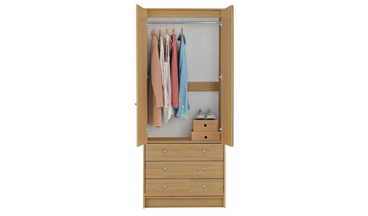 Single wardrobe with on sale drawers argos