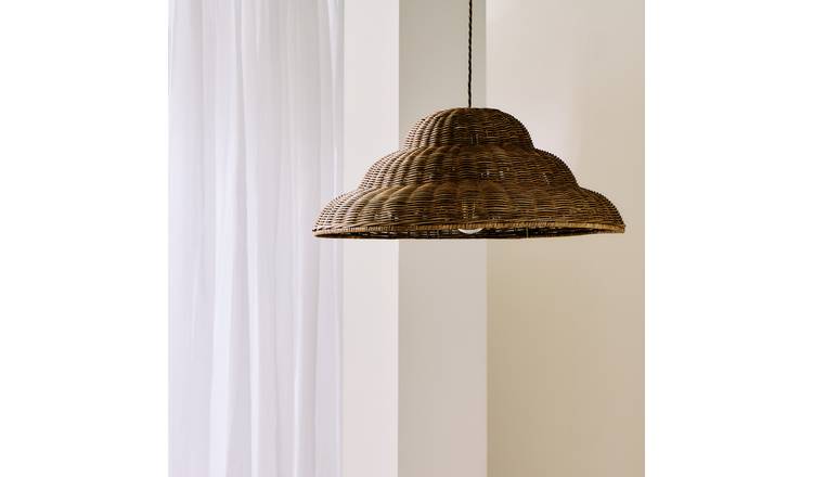 Habitat Structured Rattan Natural Easy Fit Lampshade - 50cm