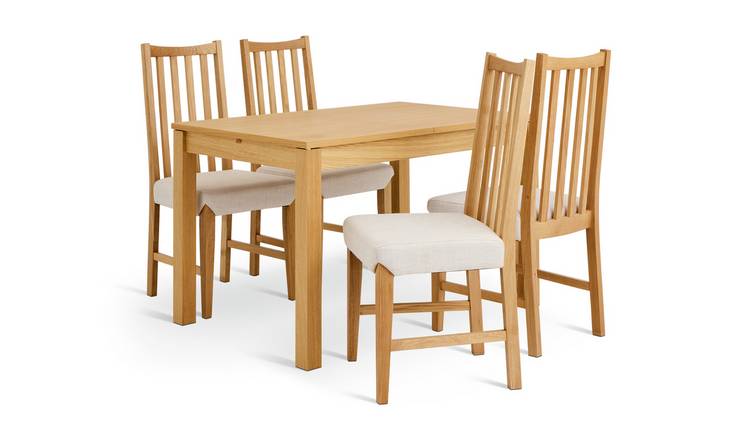 Habitat Clifton Natural Dining Table & 4 Oak Chairs