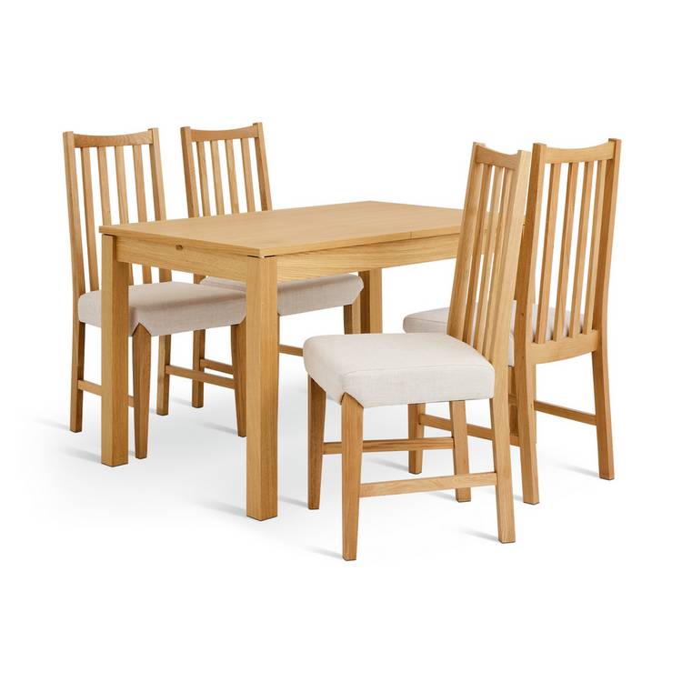 Habitat Clifton Natural Dining Table & 4 Oak Chairs 0