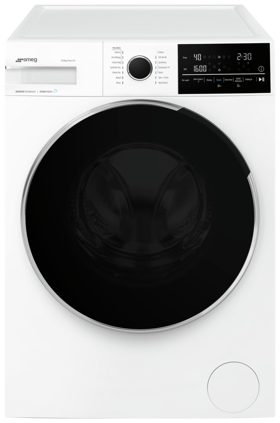 Smeg WDN064SLDUK 10/6KG 1400 Spin Washer Dryer - White