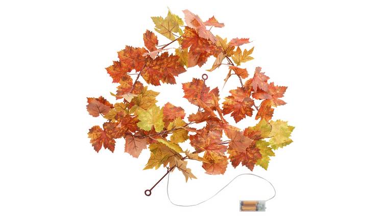 Home Light Up Leaf Autumn and Halloween Garland