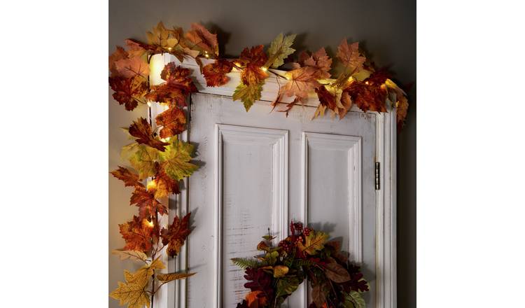 Home Light Up Leaf Autumn and Halloween Garland