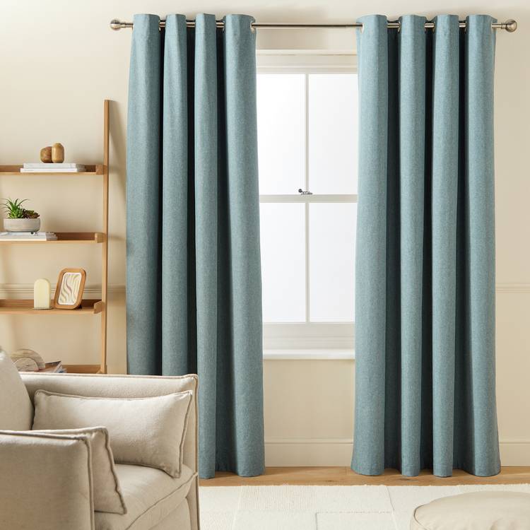 Habitat Blackout Eyelet Curtain - Ocean Blue - 137x117cm 0