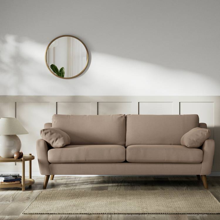 Habitat Lomond Fabric 4 Seater Sofa - Biscuit - Dark Leg 0