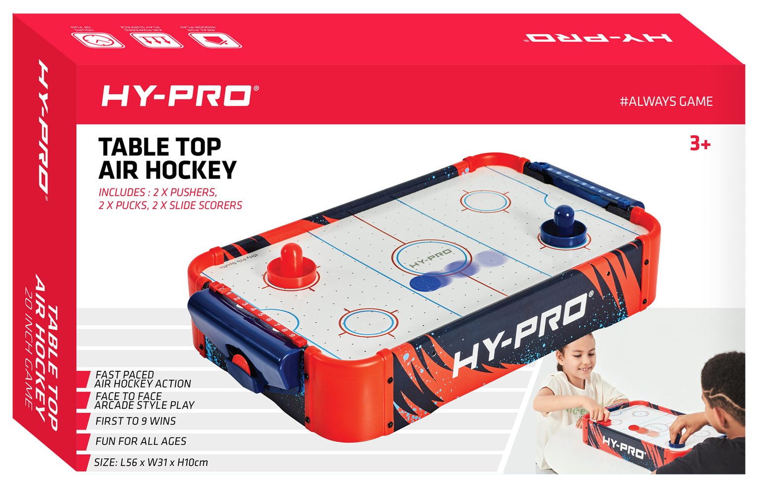 Table Air Hockey Air Flow Hockey Pro – Système à Air, Compteur Manuel, Portable Et Sans Outils – Cadeau Parfait