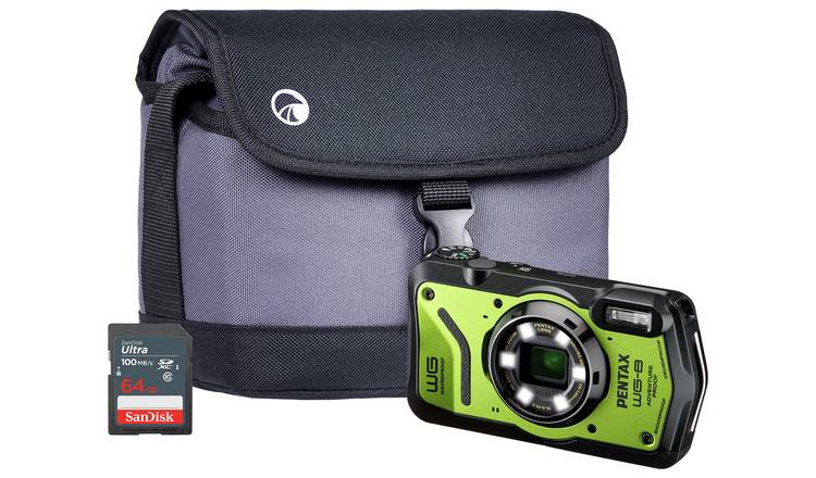 Pentax WG-8 20MP 5x Zoom Compact Digital Camera Combo- Green