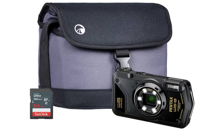 Pentax WG-8 20MP 5x Zoom Compact Digital Camera Combo- Black
