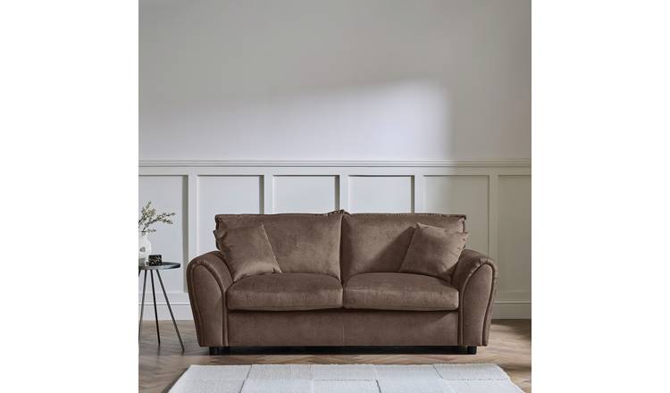Argos Home Rosie Fabric 3 Seater Sofa - Chocolate