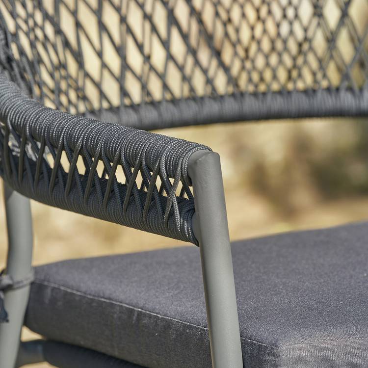 Pacific Bazel 4 Seater Metal Garden Sofa Set - Grey 0