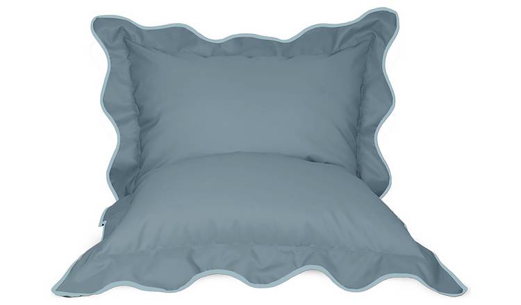 rucomfy Kids Scallop Out Squarbie Bean Bag- Blue