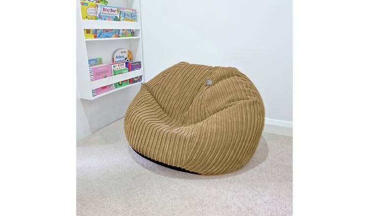 rucomfy Kids Jumbo Cord Slouch Bean Bag -Caramel