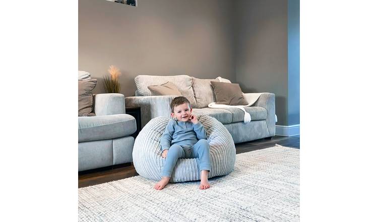 rucomfy Kids Jumbo Cord Slouch Bean Bag - Ivory