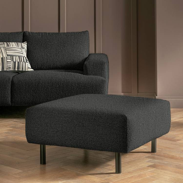 Habitat Julien Fabric Footstool - Charcoal 0